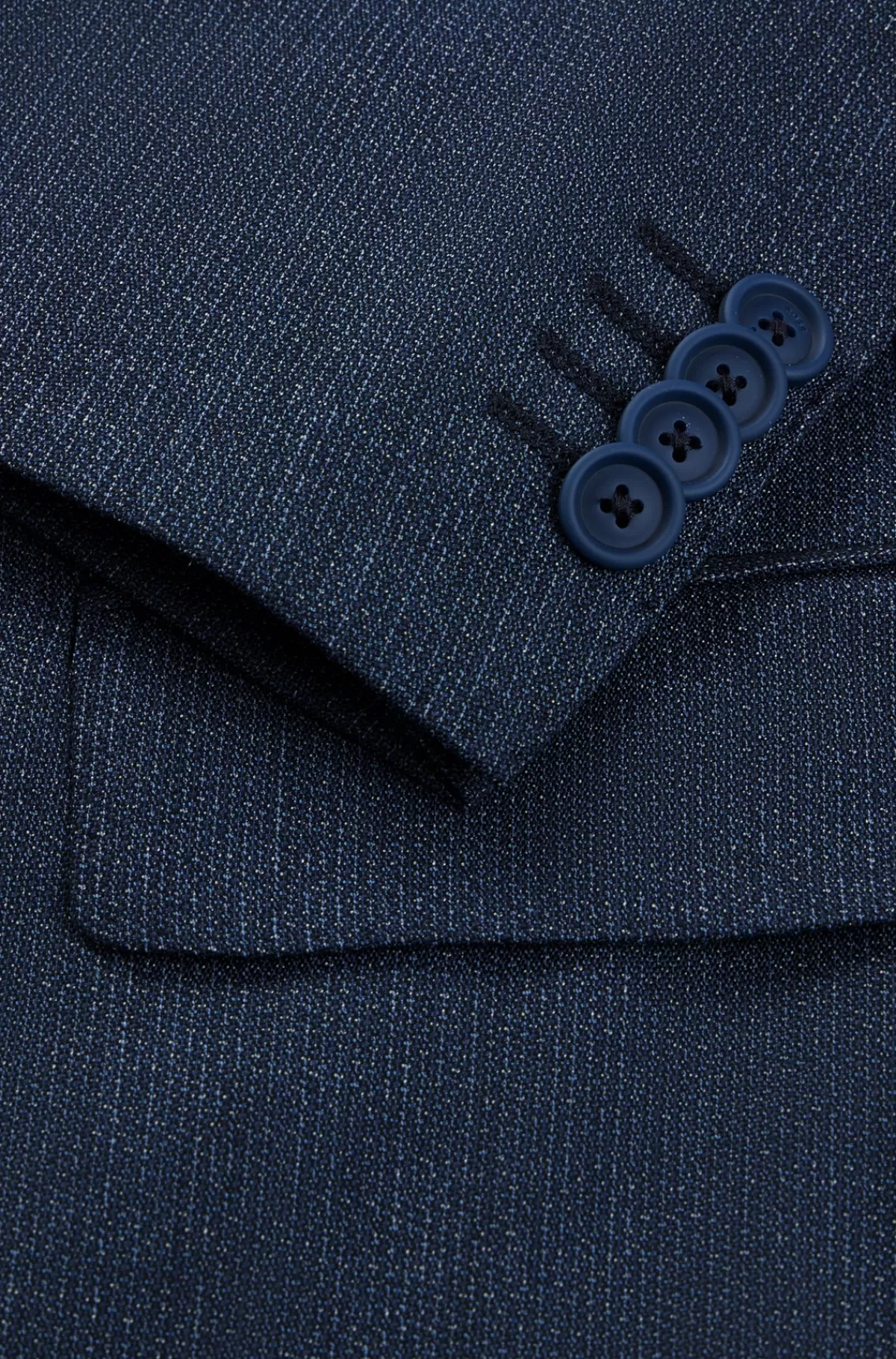 HUGO BOSS Slim Fit Jakkesæt I Uld Med Mikromønster Og Performance-stræk Blå Outlet