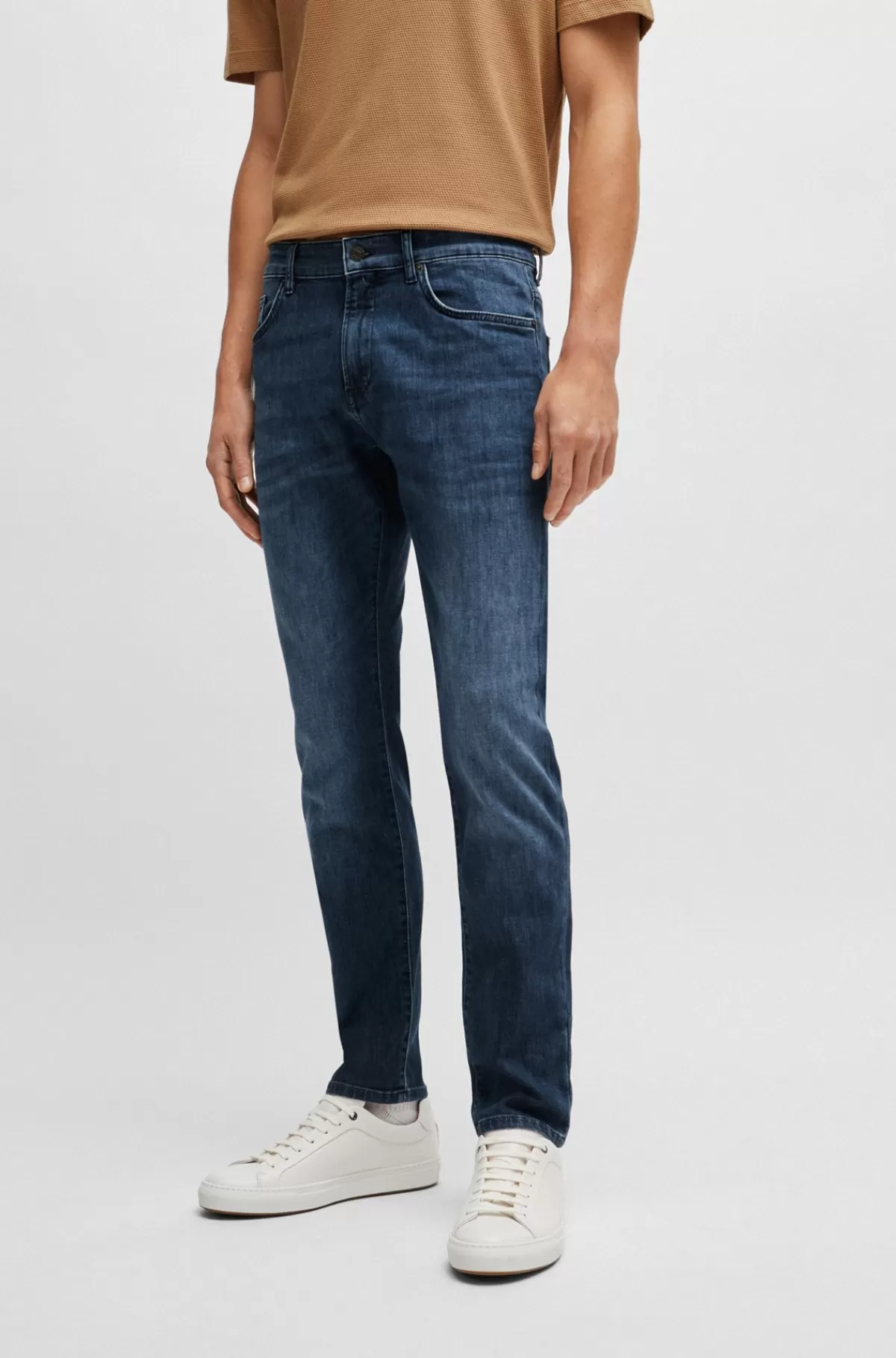 HUGO BOSS Slim Fit Jeans I Behagelig Denim Med Stræk Blå Sale