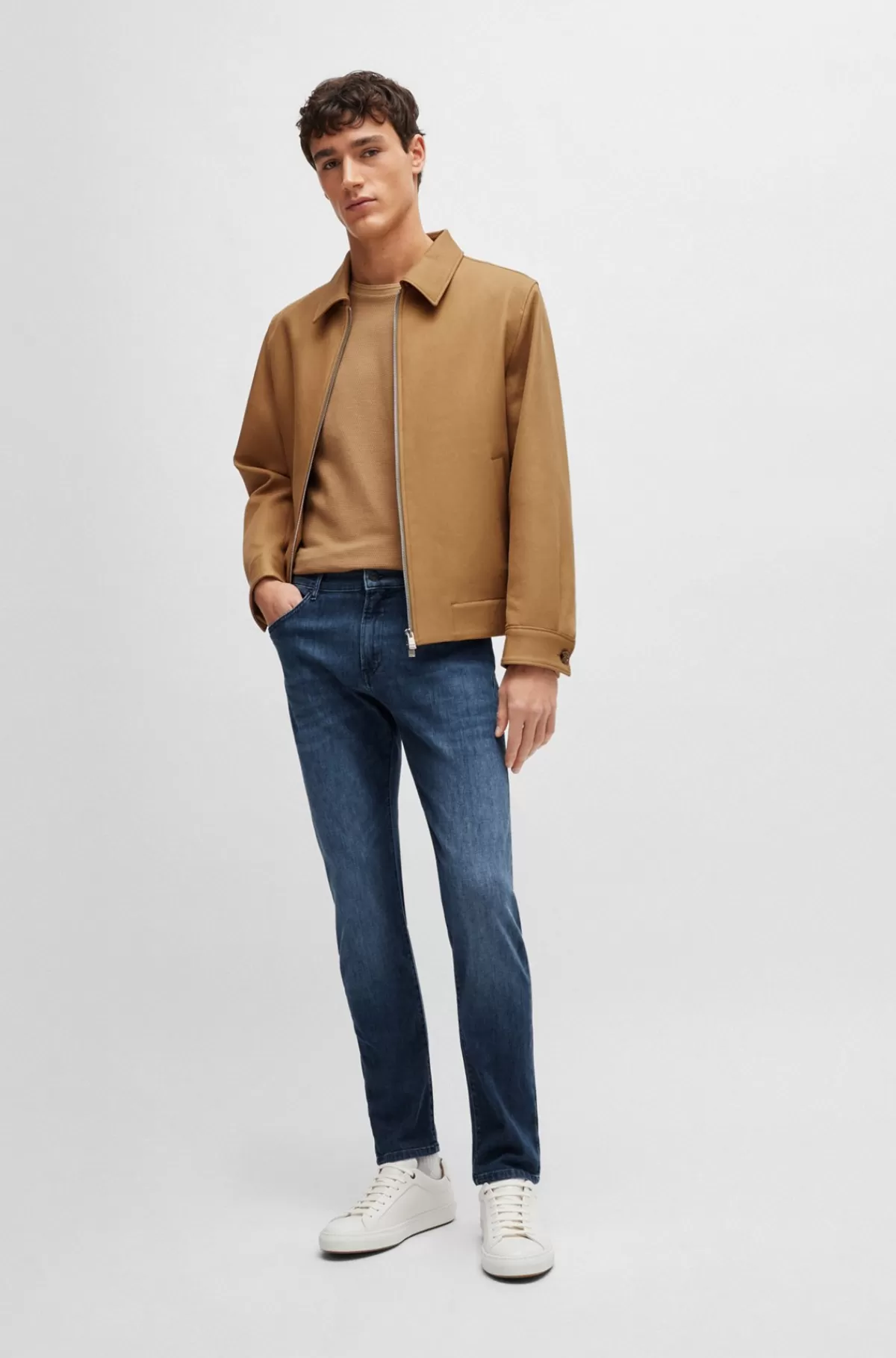 HUGO BOSS Slim Fit Jeans I Behagelig Denim Med Stræk Blå Sale