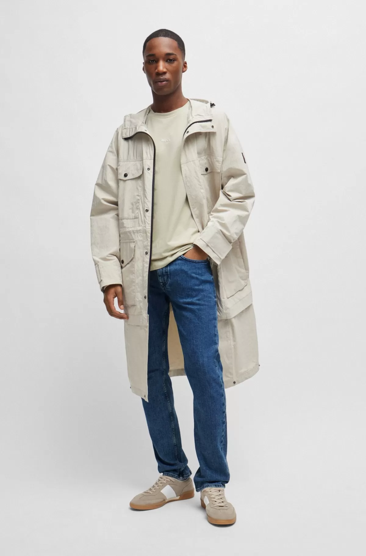 HUGO BOSS Slim Fit Jeans I Behagelig Denim Med Stræk Blå Sale