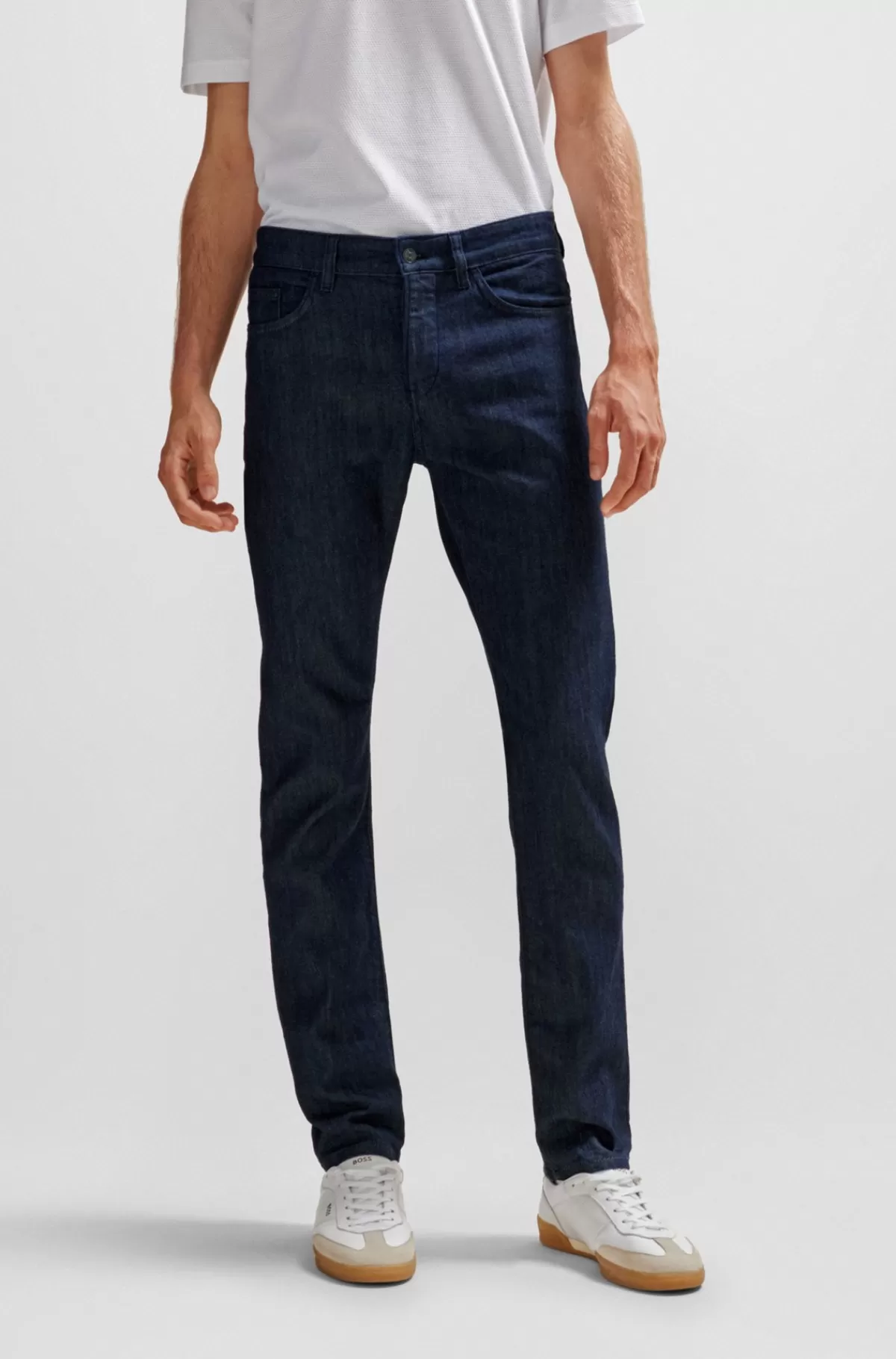 HUGO BOSS Slim Fit Jeans I Blå Denim Med 2-vejs Stræk Mørkeblå Cheap