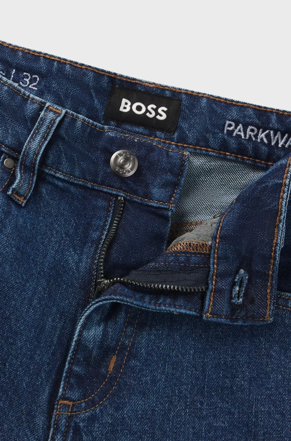 HUGO BOSS Slim Fit Jeans I Dyb Denim Med Behageligt Stræk Blå Cheap