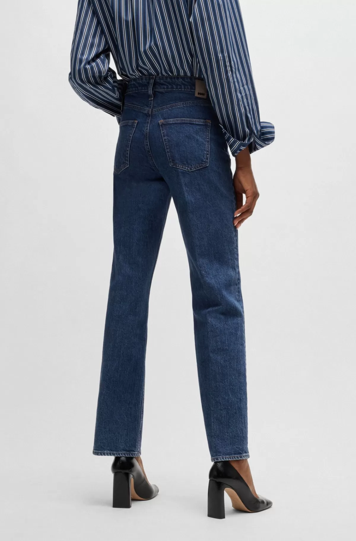 HUGO BOSS Slim Fit Jeans I Dyb Denim Med Behageligt Stræk Blå Cheap