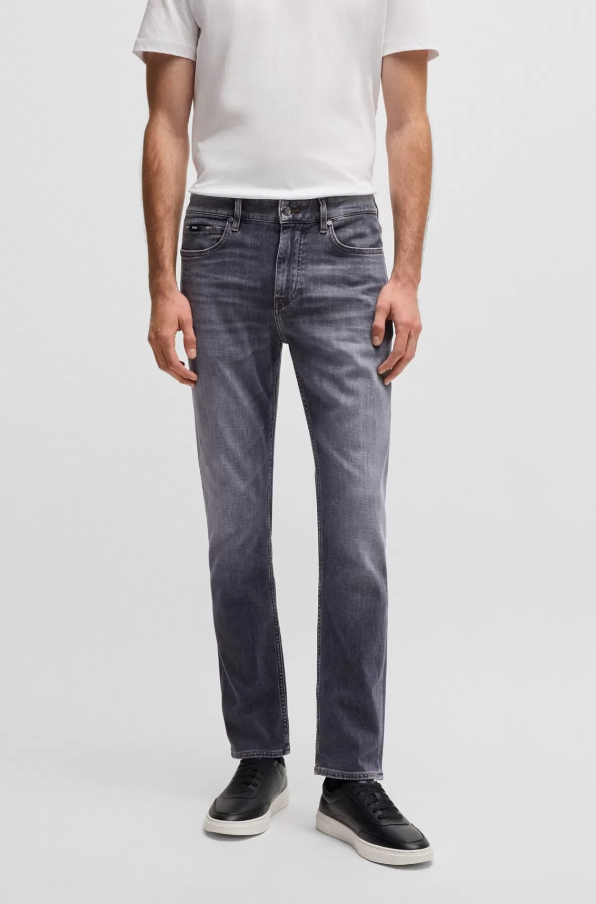 HUGO BOSS Slim Fit Jeans I Blød Denim Grå Store