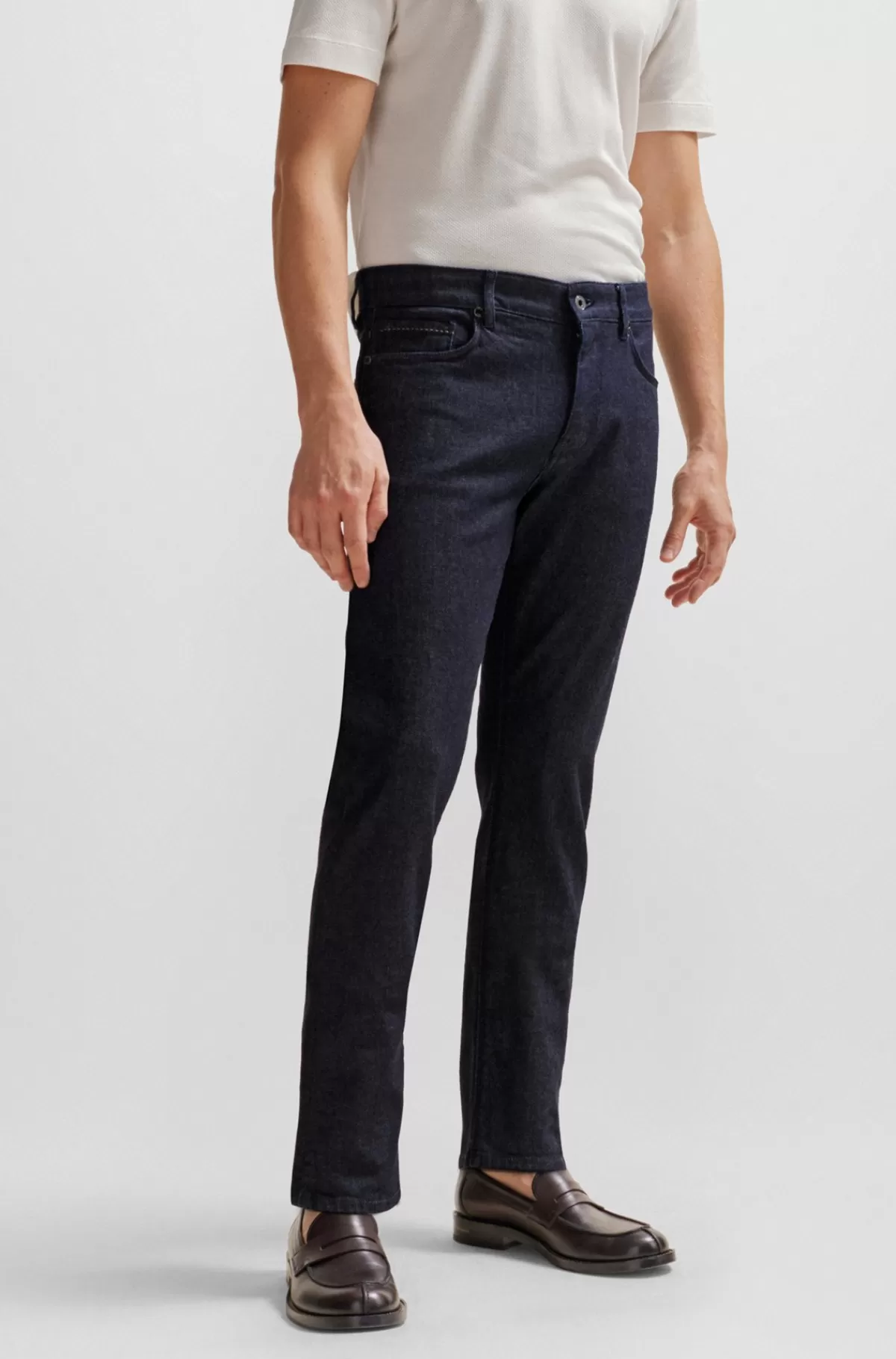 HUGO BOSS Slim Fit Jeans I Luksuriøs, Behagelig Blå Denim Mørkeblå Cheap