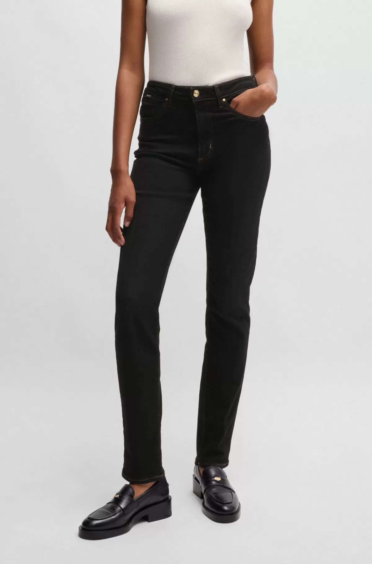 HUGO BOSS Slim Fit Jeans I Denim Med Stræk Sort New