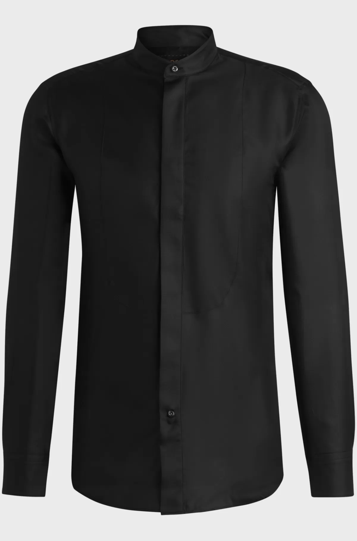 HUGO BOSS Slim Fit Skjorte I Den Fineste Italiensk Fremstillede Silke Sort Fashion