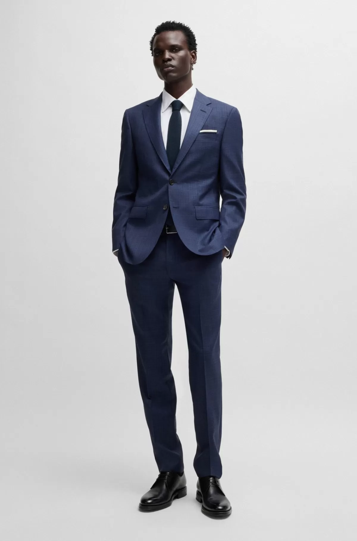 HUGO BOSS Slim Fit Skjorte I Italiensk Bomuld Med Struktur Og Stræk Hvid Fashion