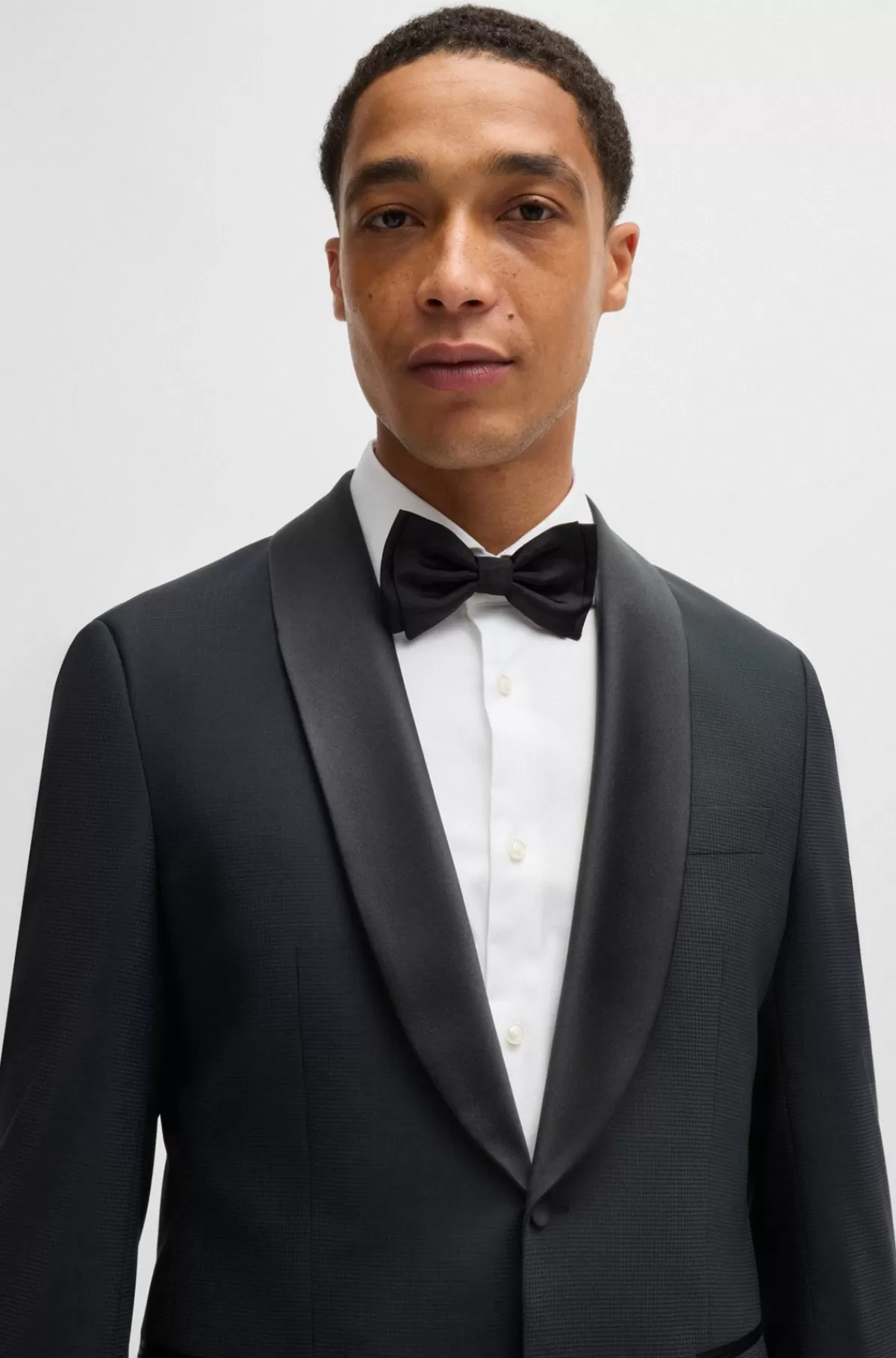 HUGO BOSS Slim Fit Smoking-jakkesæt I Uldblanding Sort Shop