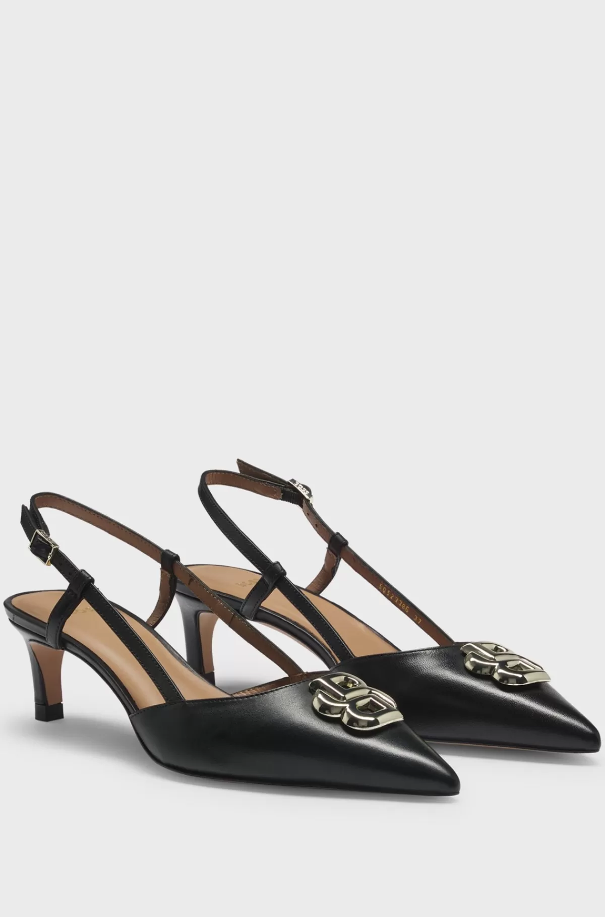 HUGO BOSS Slingbackpumps I Nappalæder Med Double B-monogram Sort Best Sale