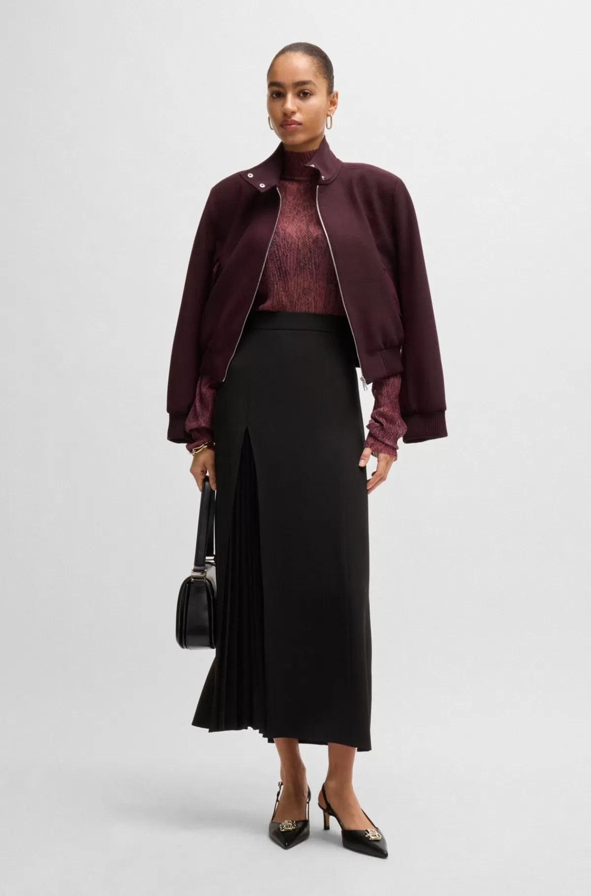 HUGO BOSS Slingbackpumps I Nappalæder Med Double B-monogram Sort Best Sale
