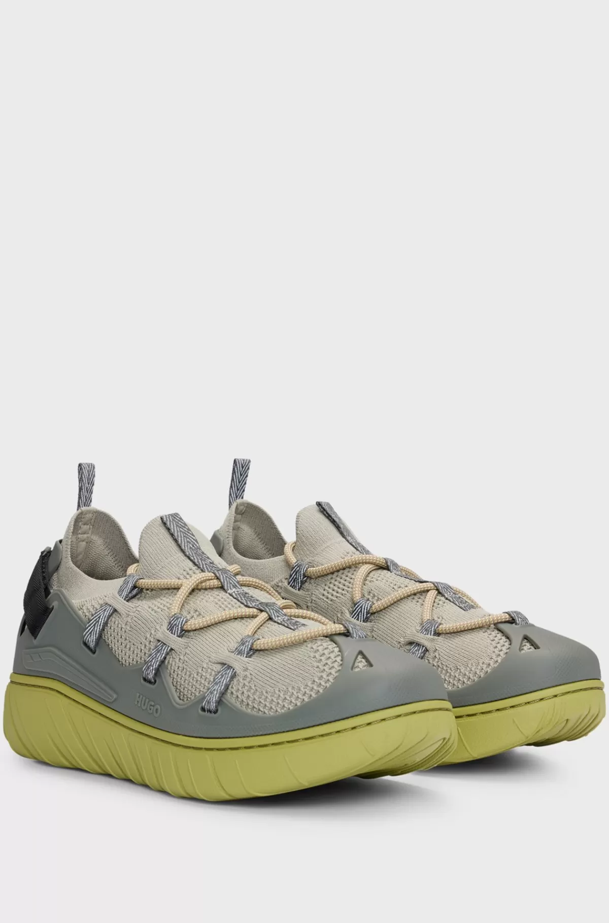HUGO BOSS Slip-on Sneakers I Strømpestil Med Strikket Overdel Lysegrøn Discount