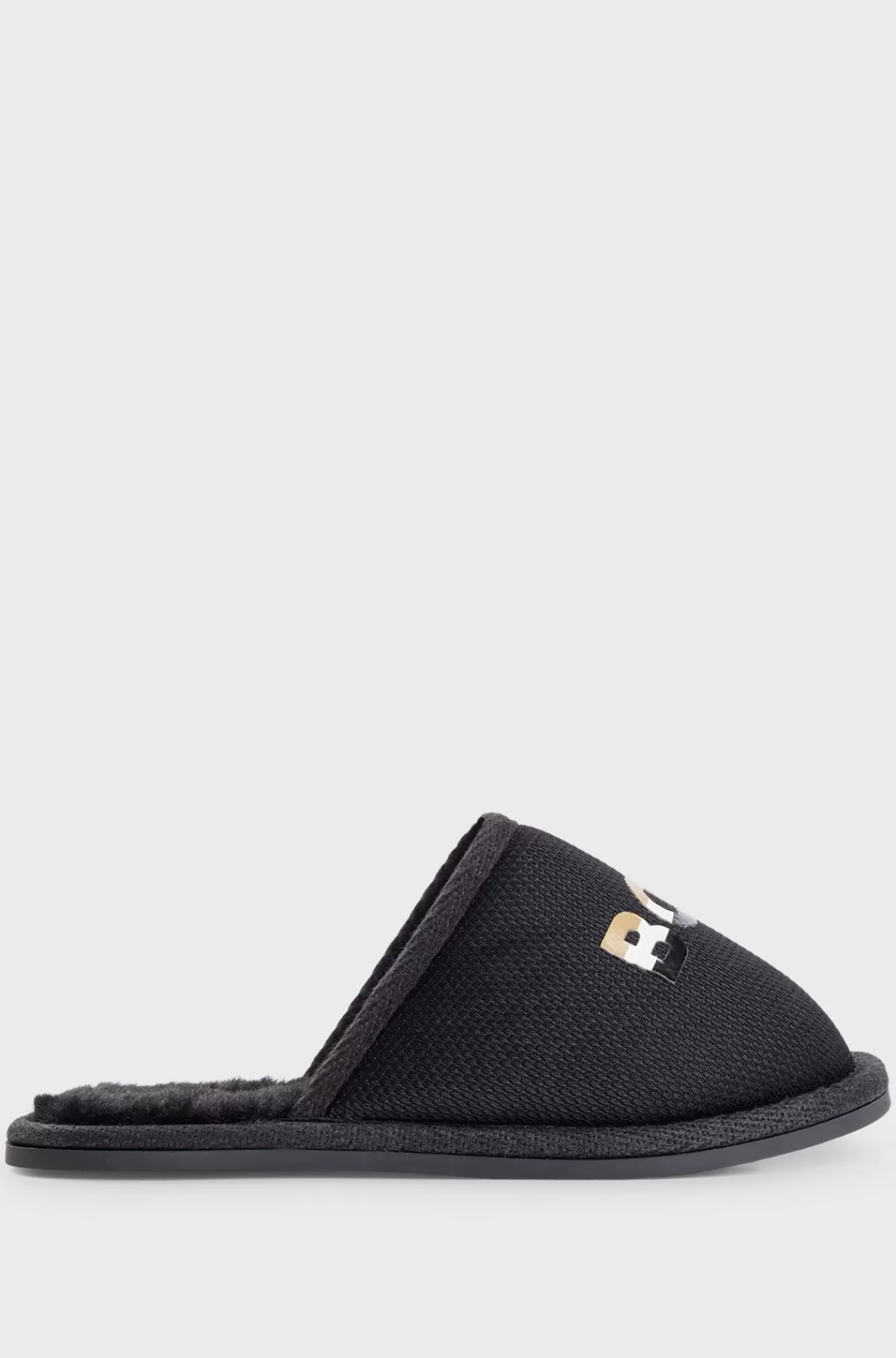 HUGO BOSS Slippers Til Børn Med Logo Og For I Imiteret Pels Sort Sale