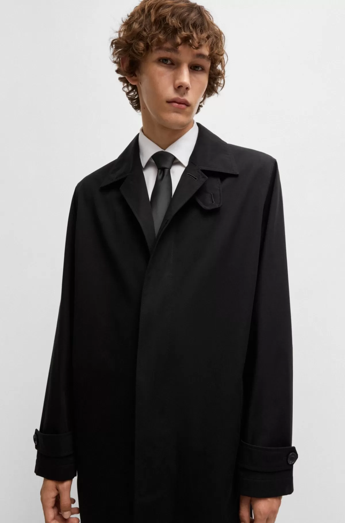 HUGO BOSS Slips I En Ensfarvet Silkeblanding Sort Best