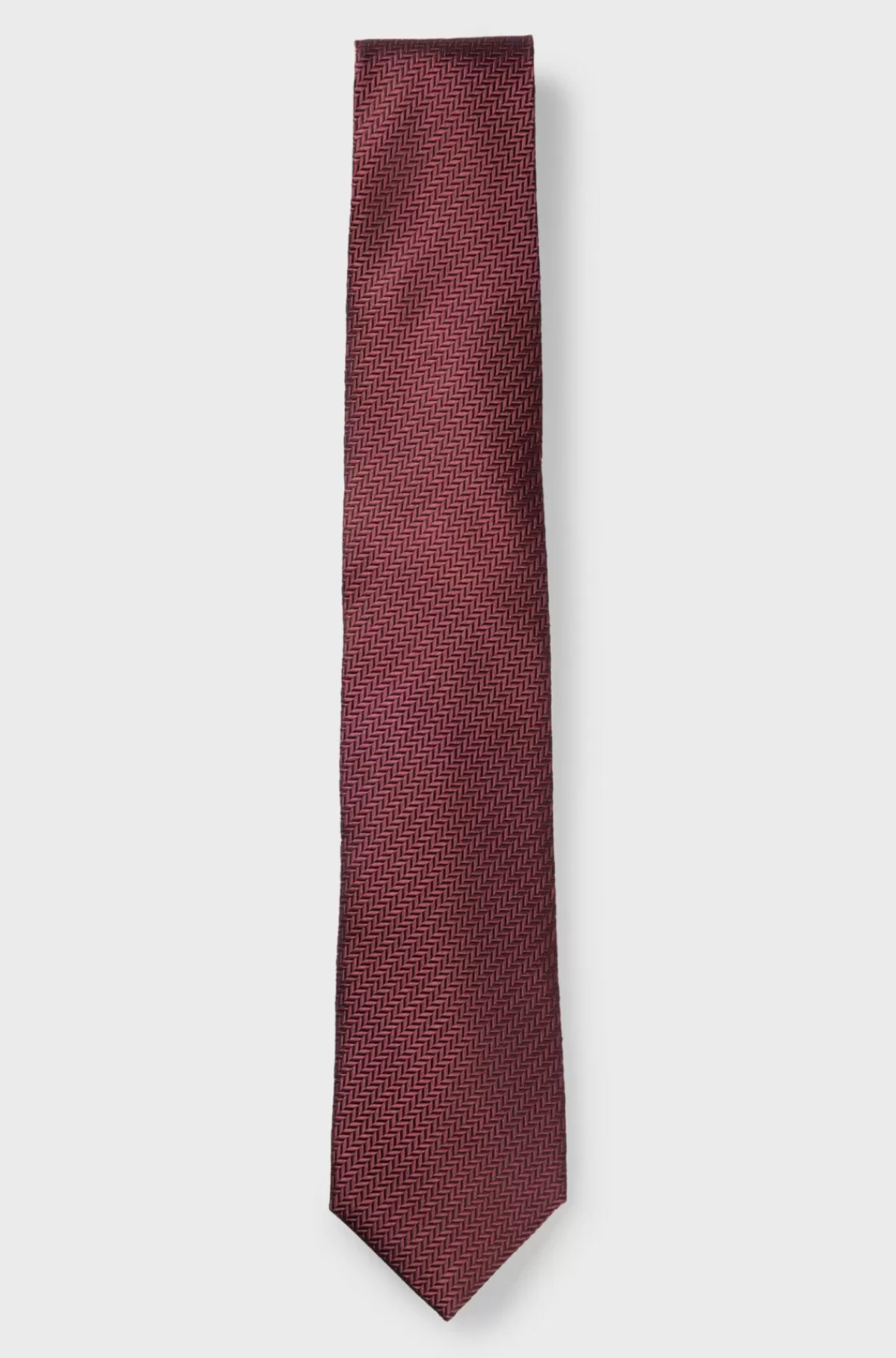 HUGO BOSS Slips I Italiensk Fremstillet Silke Med Jacquardstruktur Mørklilla New