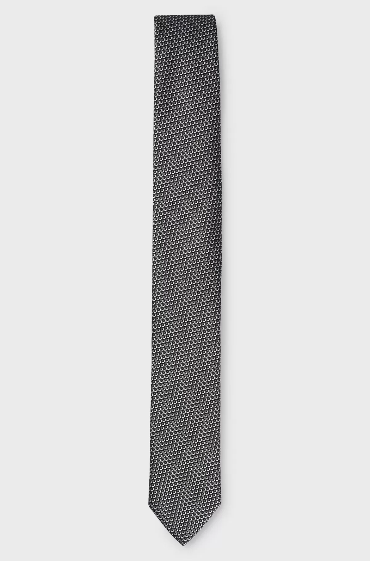 HUGO BOSS Slips I Silkeblanding Med Et Moderne Mønster Overalt Sort Cheap