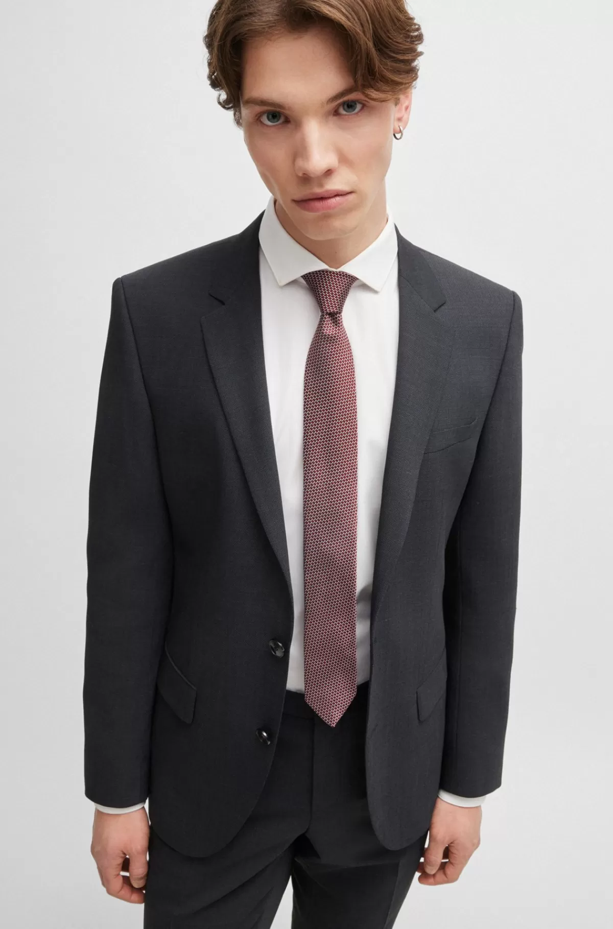 HUGO BOSS Slips I Silkeblanding Med Et Moderne Mønster Overalt Lys pink Cheap