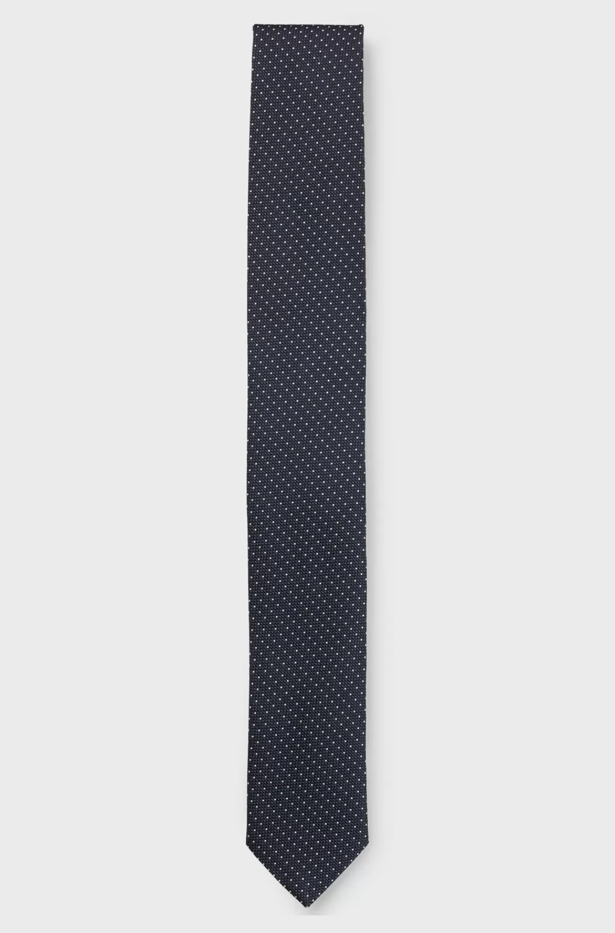 HUGO BOSS Slips I Silkeblanding Med Jacquardvævede Mikroprikker Mørkeblå Cheap