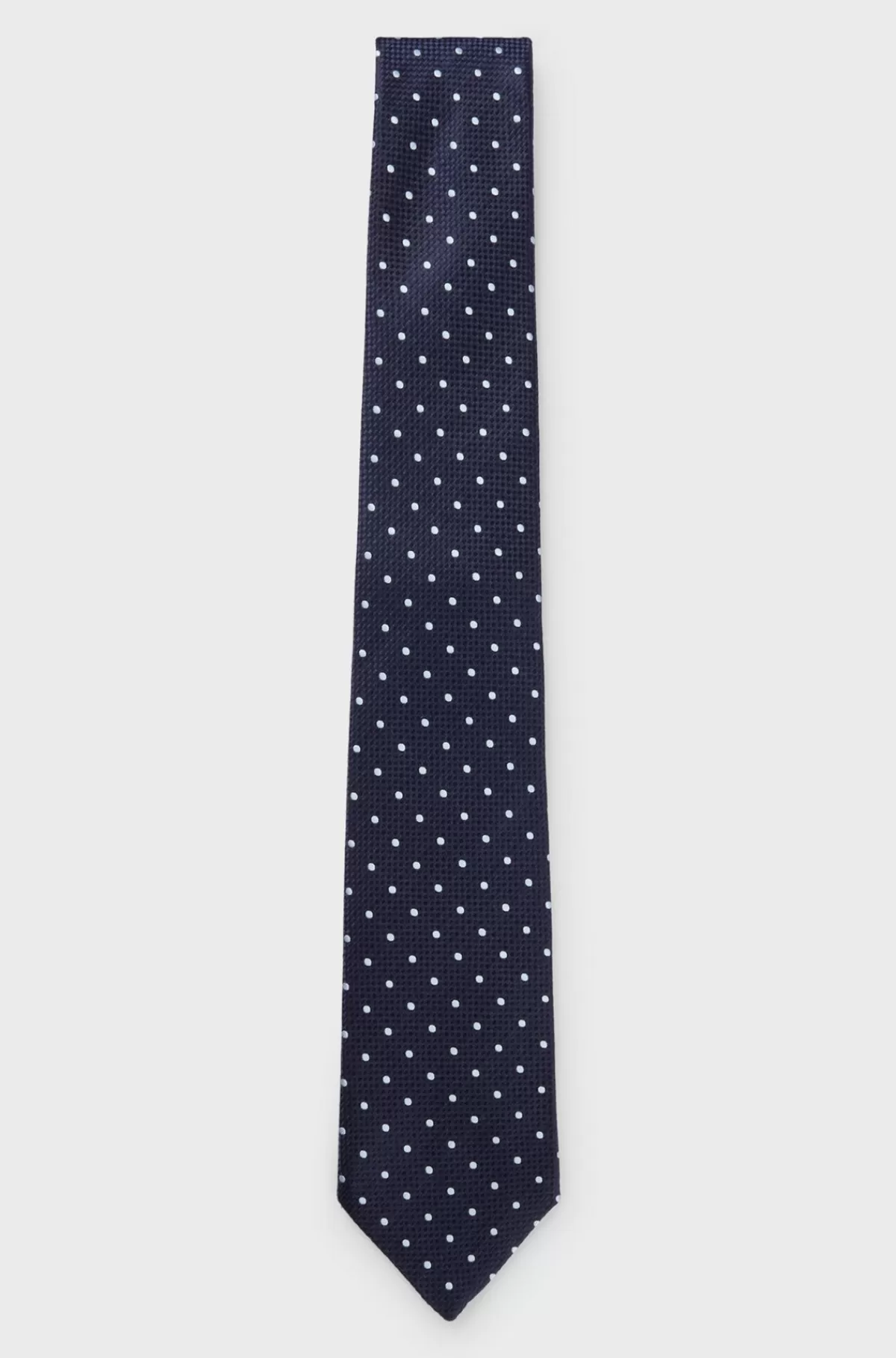 HUGO BOSS Slips I Silkejacquard Med Prikket Motiv Mørkeblå Clearance
