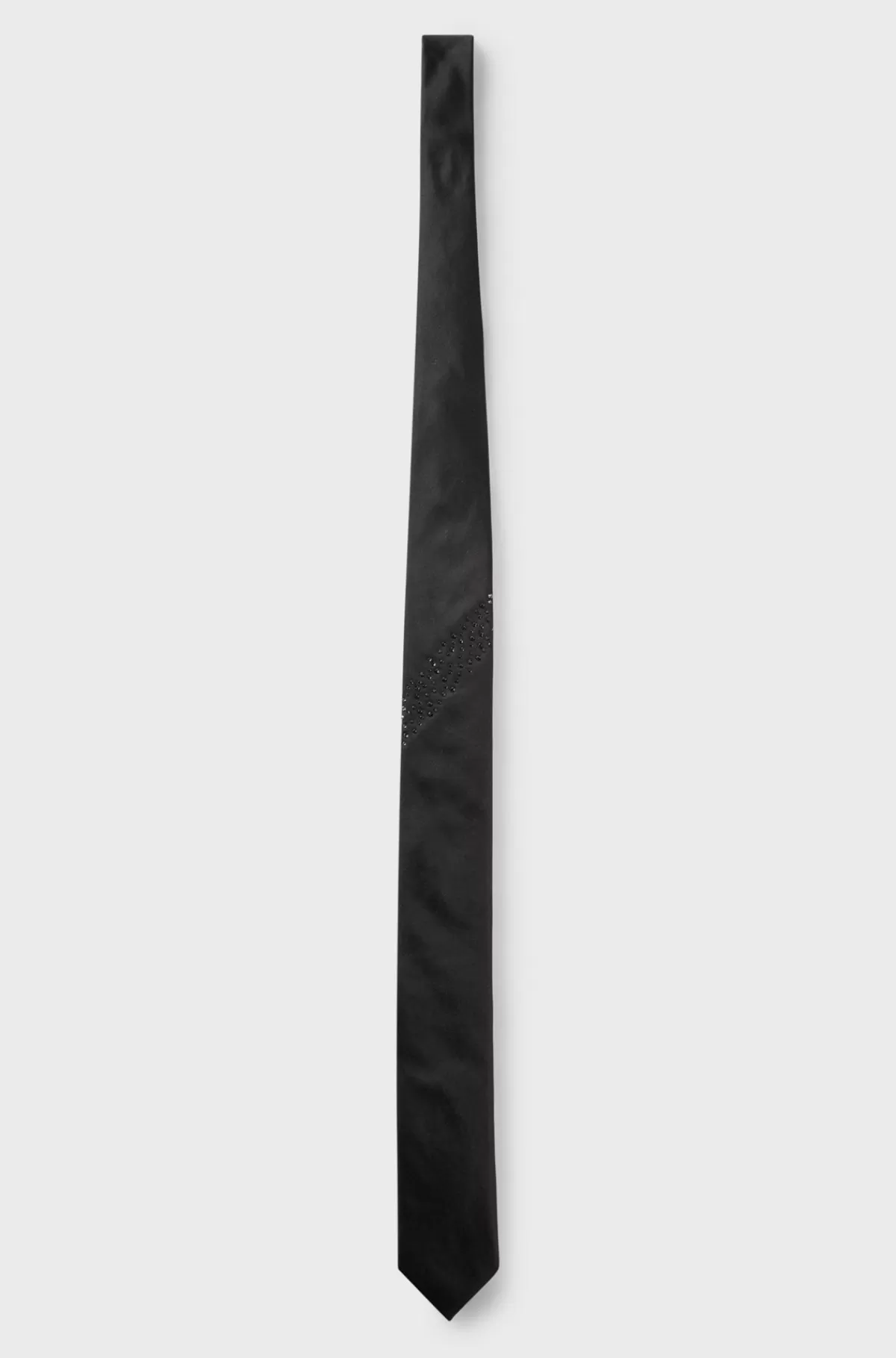HUGO BOSS Slips I Silke-jacquard Med Rhinstensstribe Sort Cheap