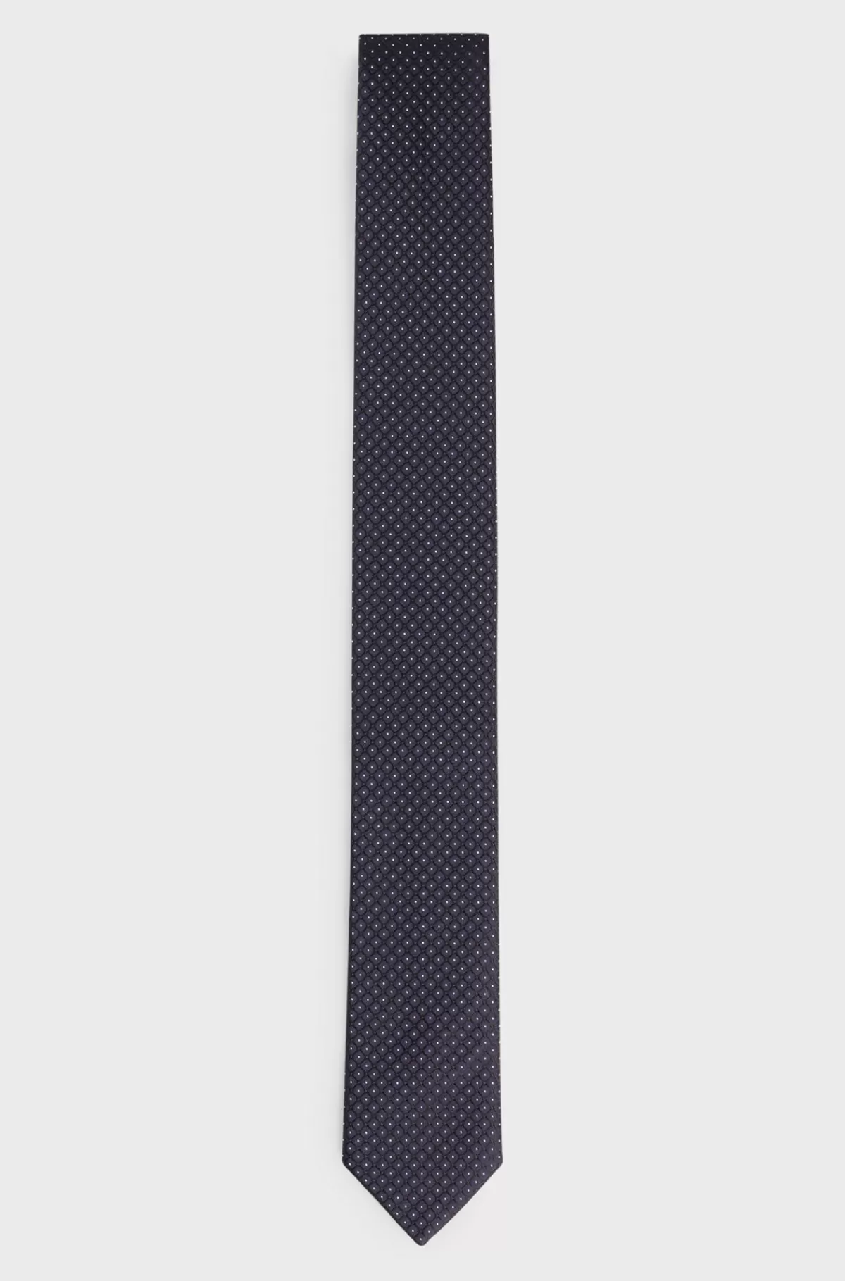HUGO BOSS Slips Med Geometrisk Mønster I Silkejacquard Mørkeblå Cheap