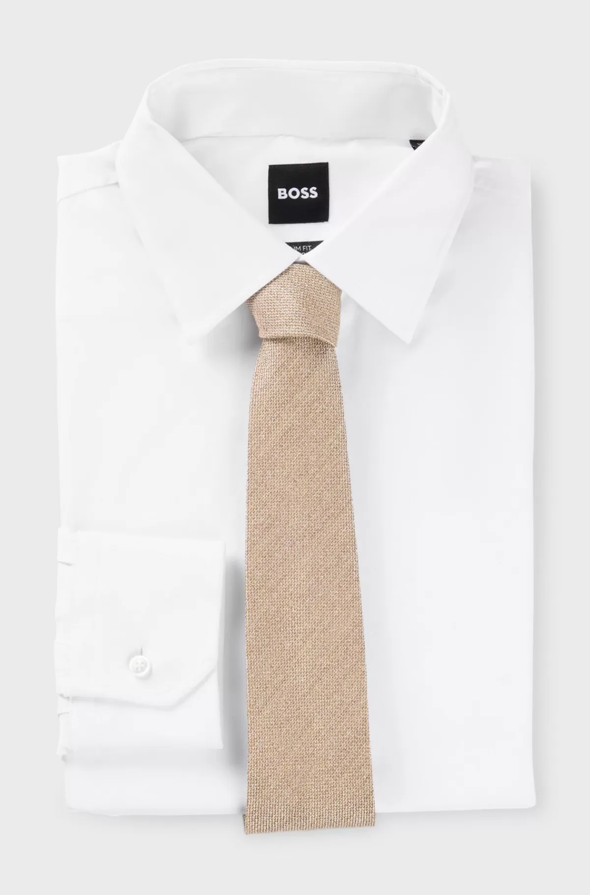 HUGO BOSS Slips Med Struktur I Italiensk Blanding Af Uld Og Silke Beige Best