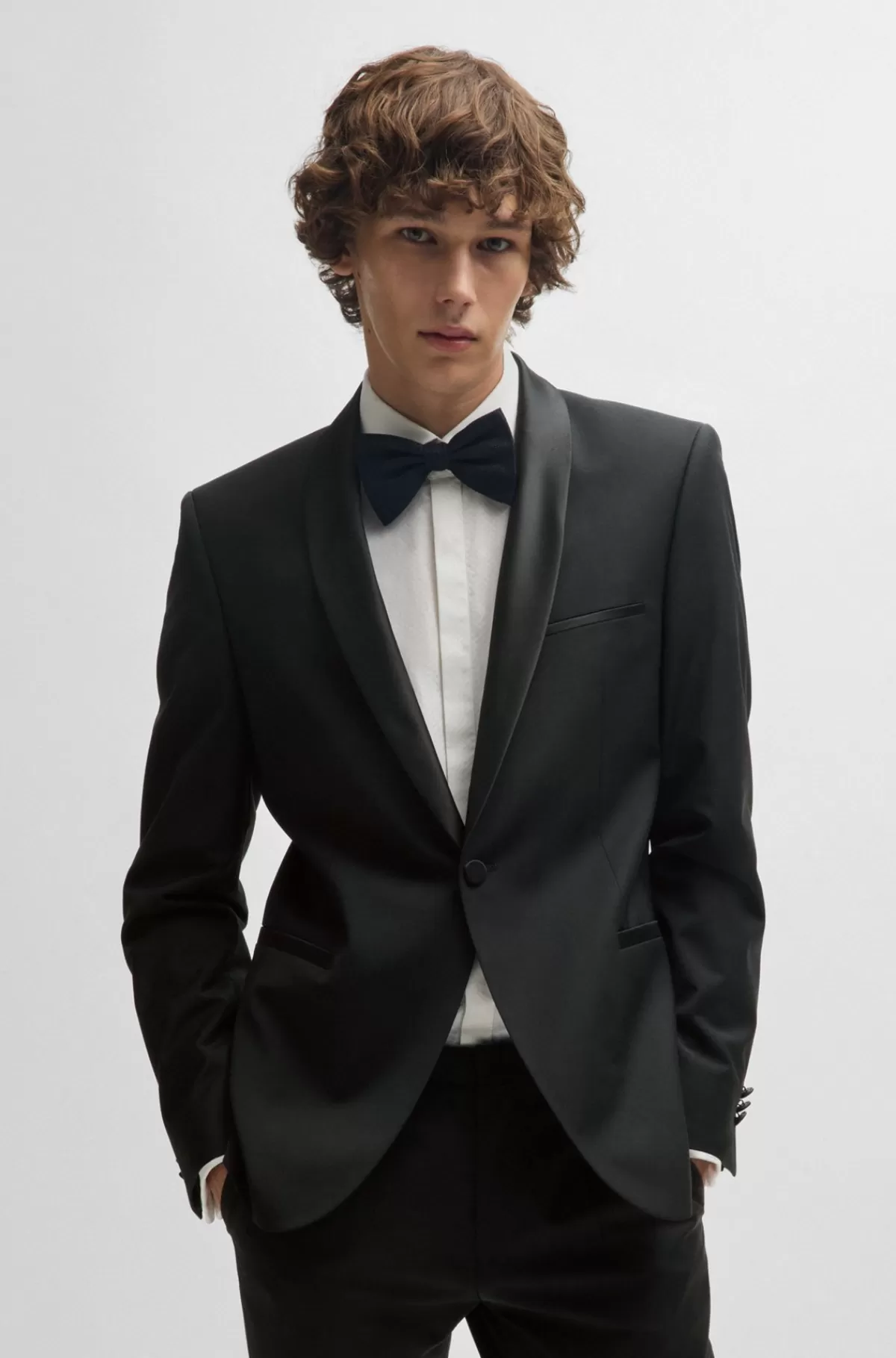 HUGO BOSS Smokingjakke Med Extra Slim Fit I Uldblanding Sort Store