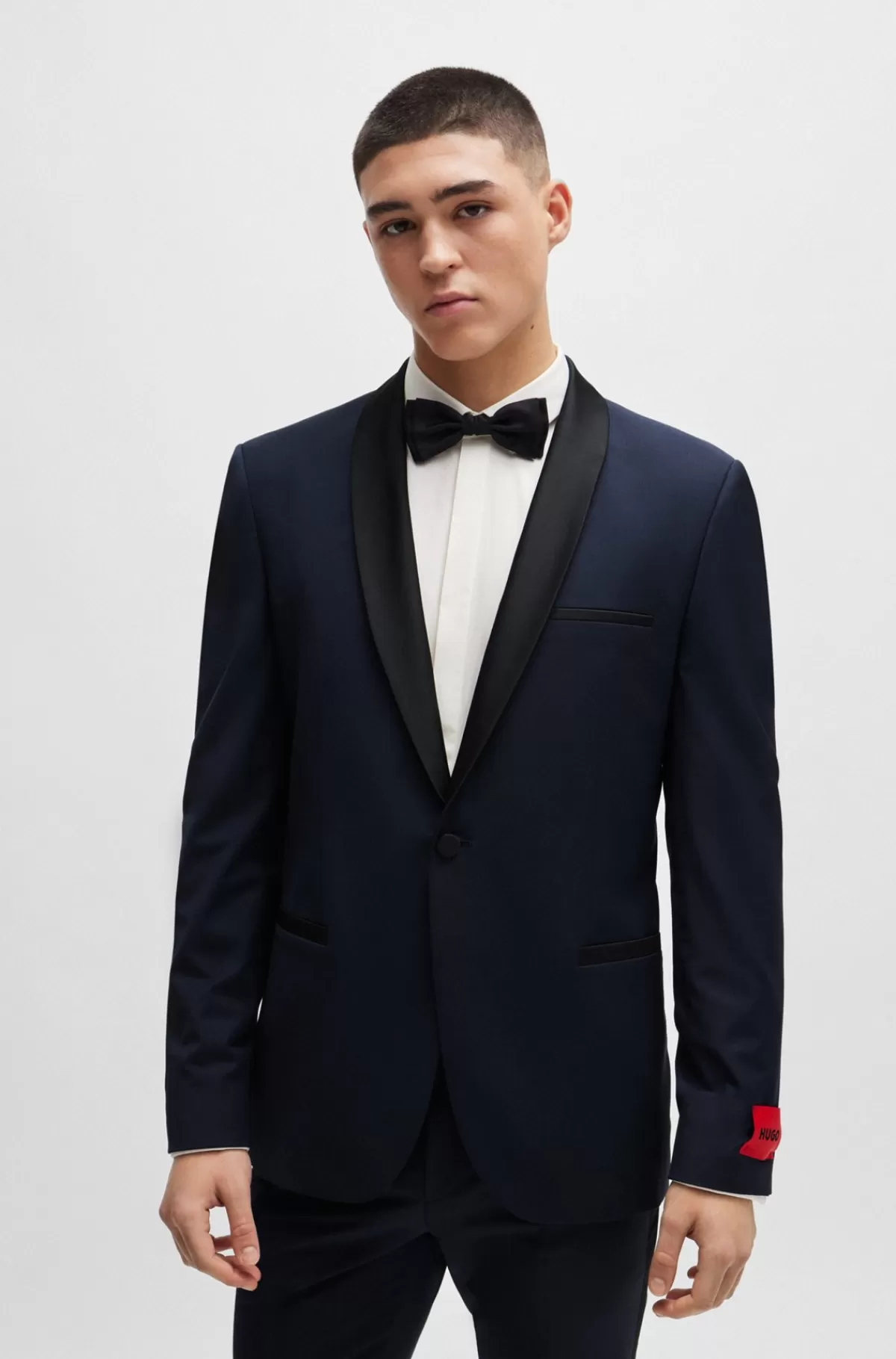 HUGO BOSS Smokingjakke Med Extra Slim Fit I Uldblanding Mørkeblå Store