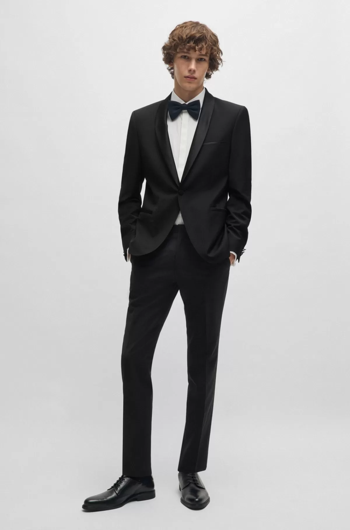HUGO BOSS Smokingjakke Med Extra Slim Fit I Uldblanding Sort Store