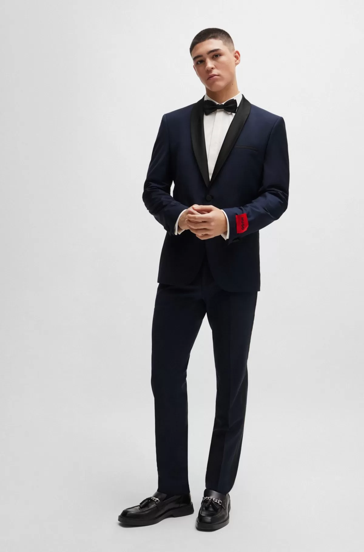 HUGO BOSS Smokingjakke Med Extra Slim Fit I Uldblanding Mørkeblå Store