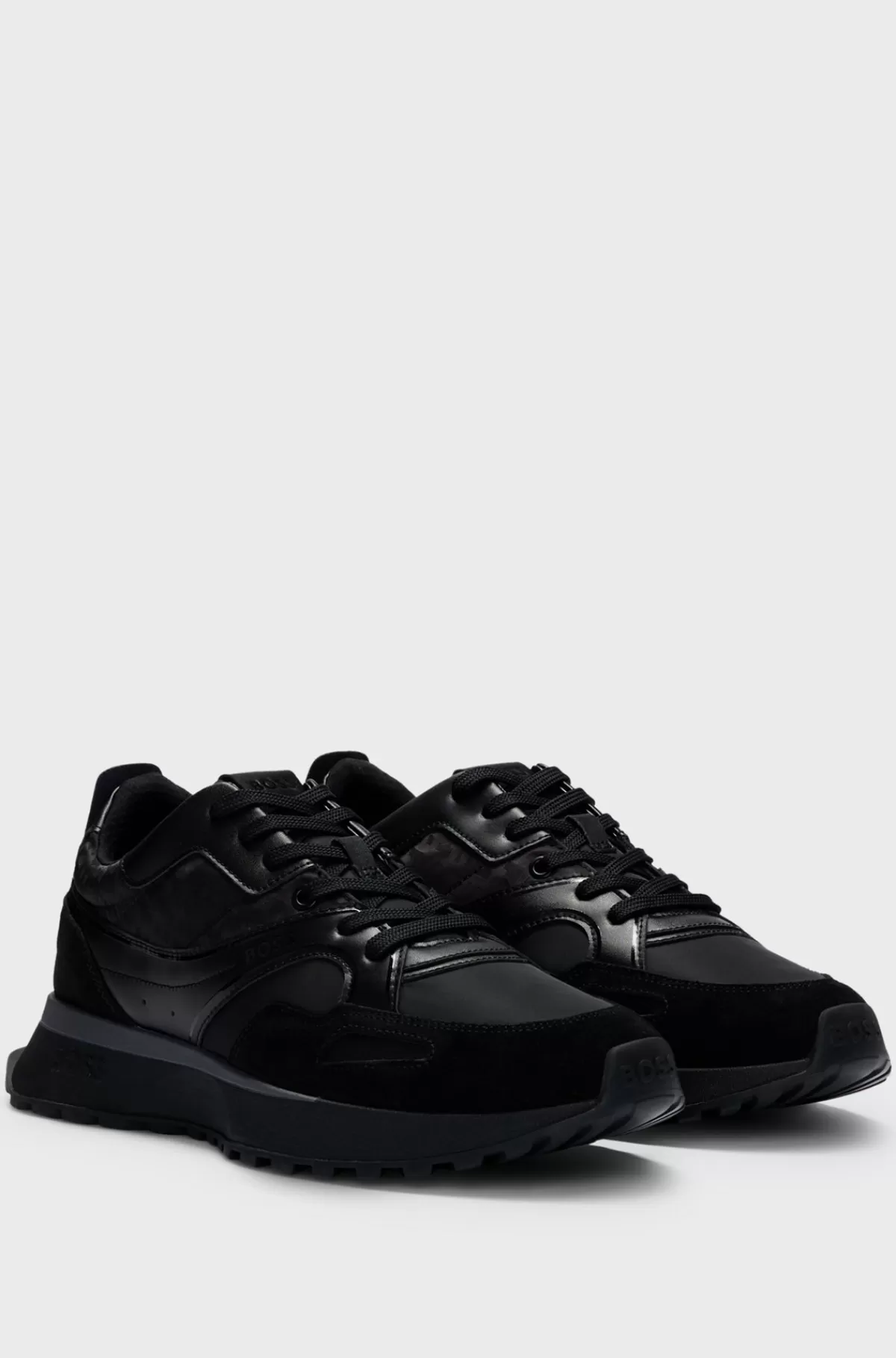 HUGO BOSS Sneakers Af Mesh Og Læder Sort Shop