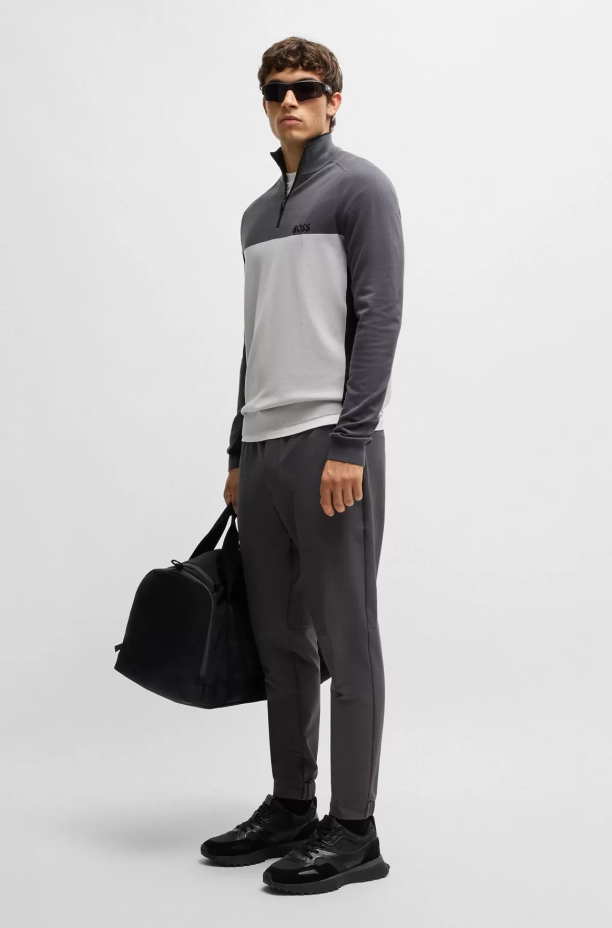 HUGO BOSS Sneakers Af Mesh Og Læder Sort Shop