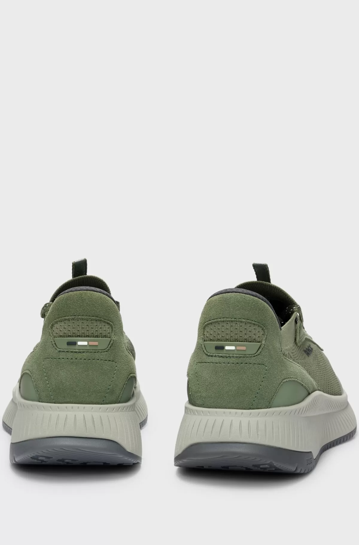 HUGO BOSS Sneakers Designet I Strømpestil Med Strikket Overdel Og Sål Med Fiskebensmønster Grøn Discount