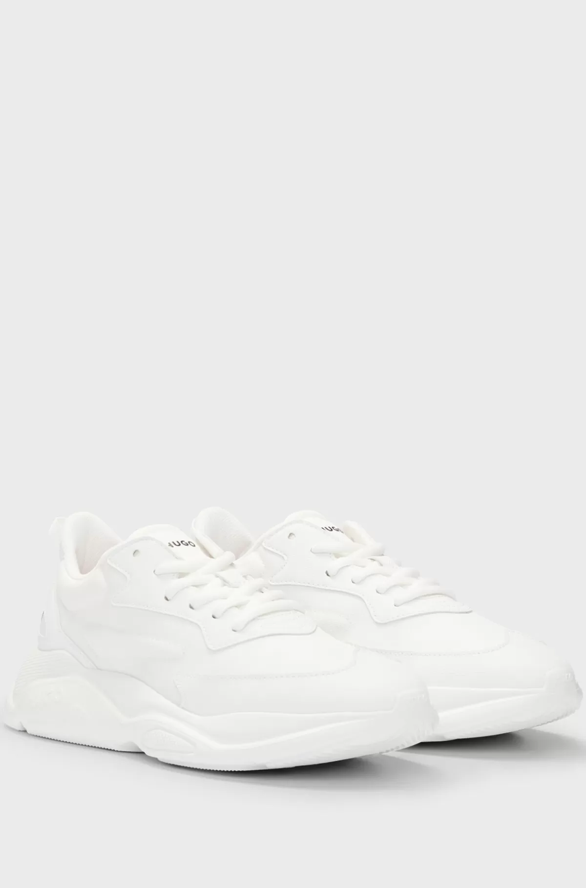 HUGO BOSS Sneakers I Blandede Materialer Med Kontrastlogoer Hvid Cheap
