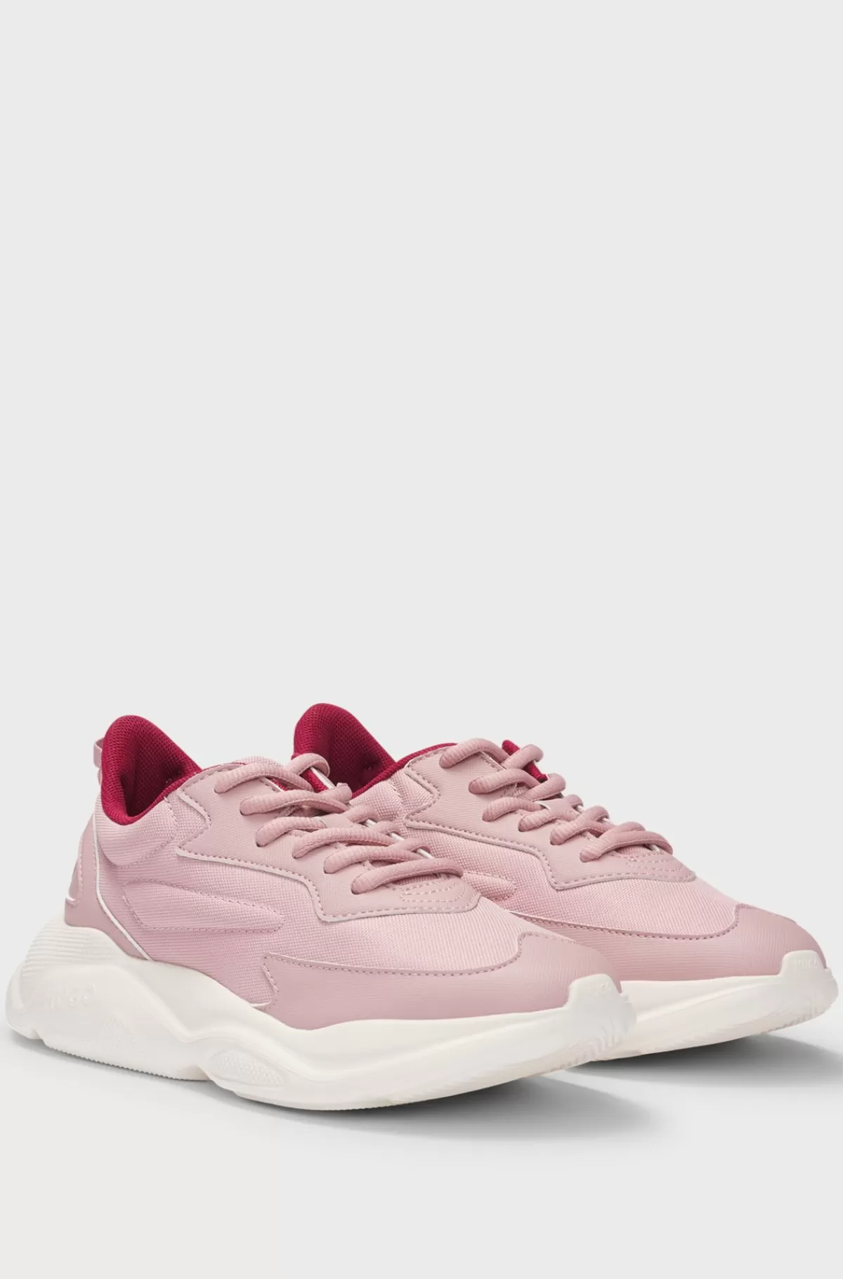 HUGO BOSS Sneakers I Blandede Materialer Med Kontrastlogoer Lys pink New