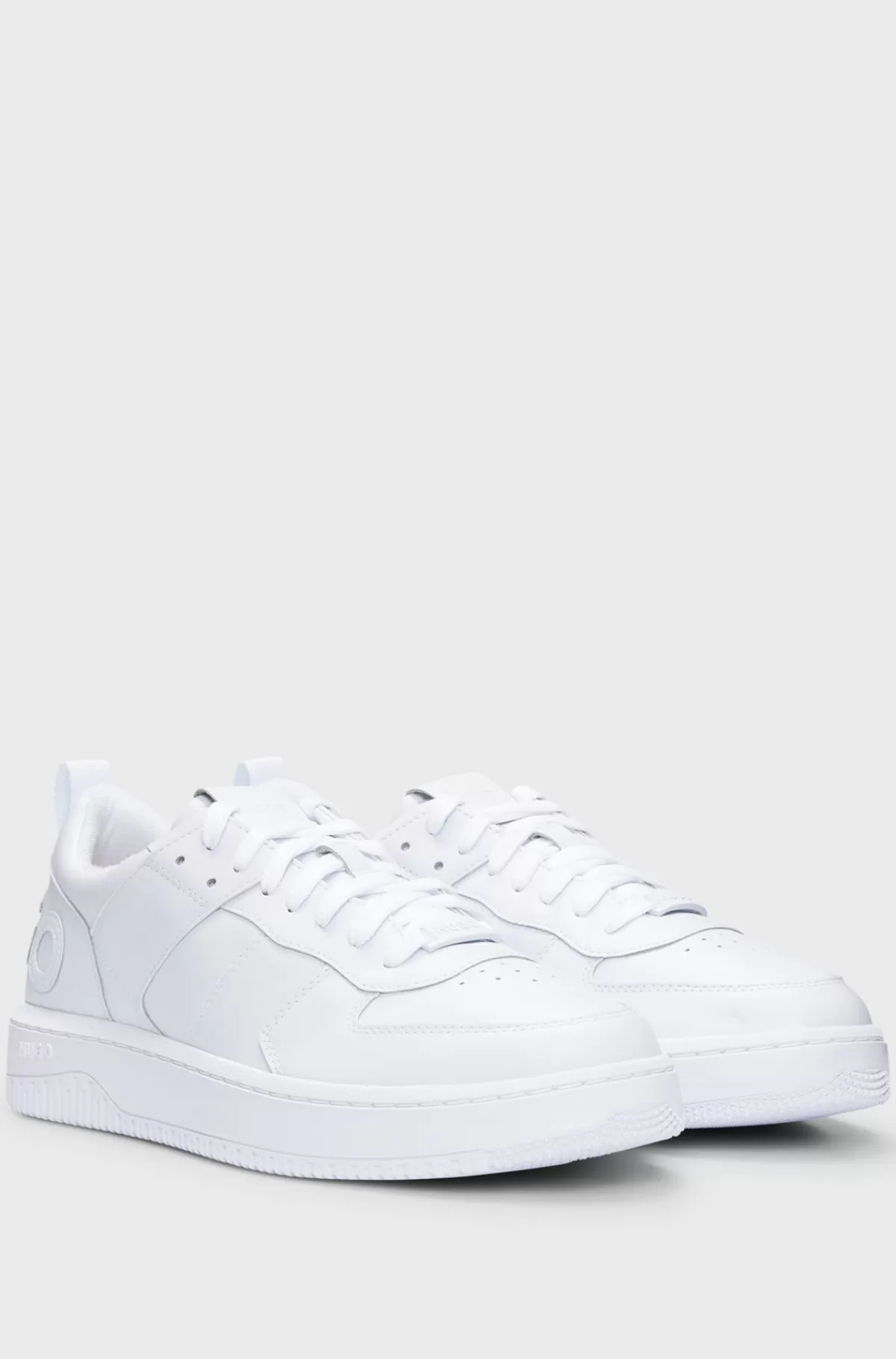 HUGO BOSS Sneakers I Blandede Materialer Med Logoprægning Hvid Discount