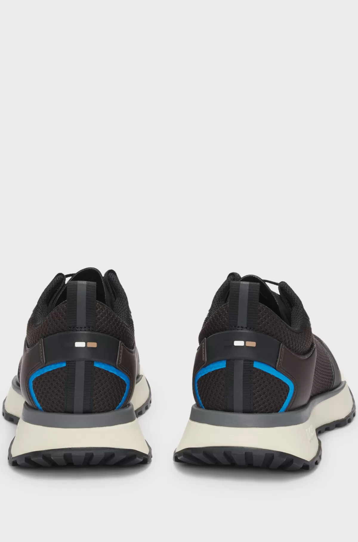 HUGO BOSS Sneakers I Blandede Materialer Med Mesh Og Branding Brun Flash Sale
