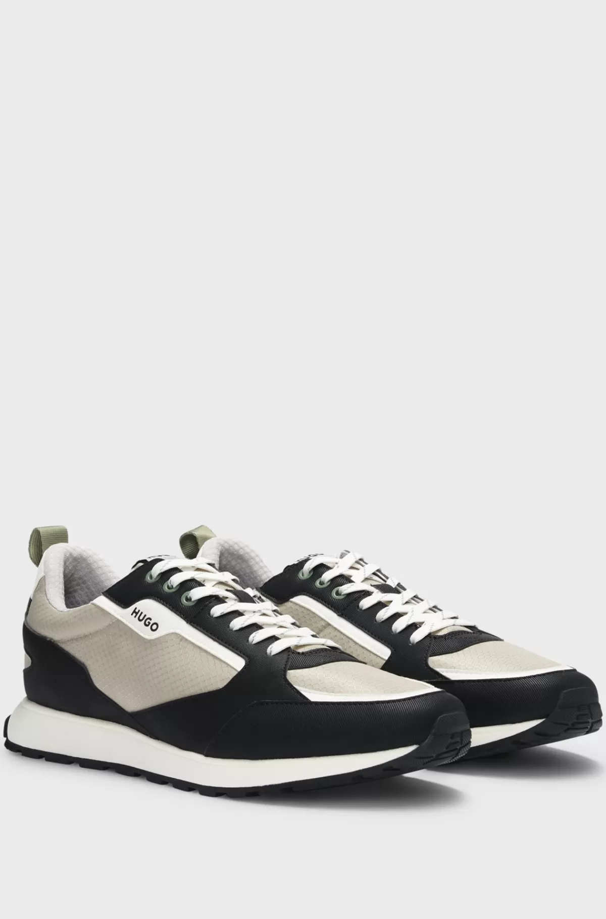 HUGO BOSS Sneakers I Blandede Materialer Med Ripstop Og Imiteret Læder Lys beige Flash Sale