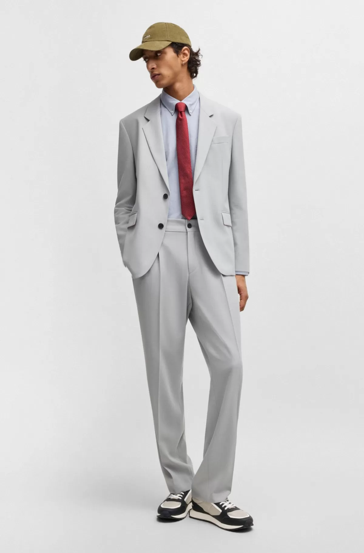 HUGO BOSS Sneakers I Blandede Materialer Med Ripstop Og Imiteret Læder Lys beige Flash Sale