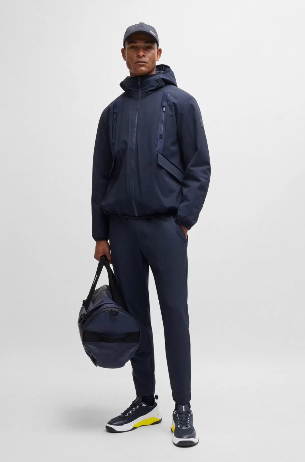 HUGO BOSS Sneakers I Blandede Materialer Med Skridsikker Sål Mørkeblå Discount