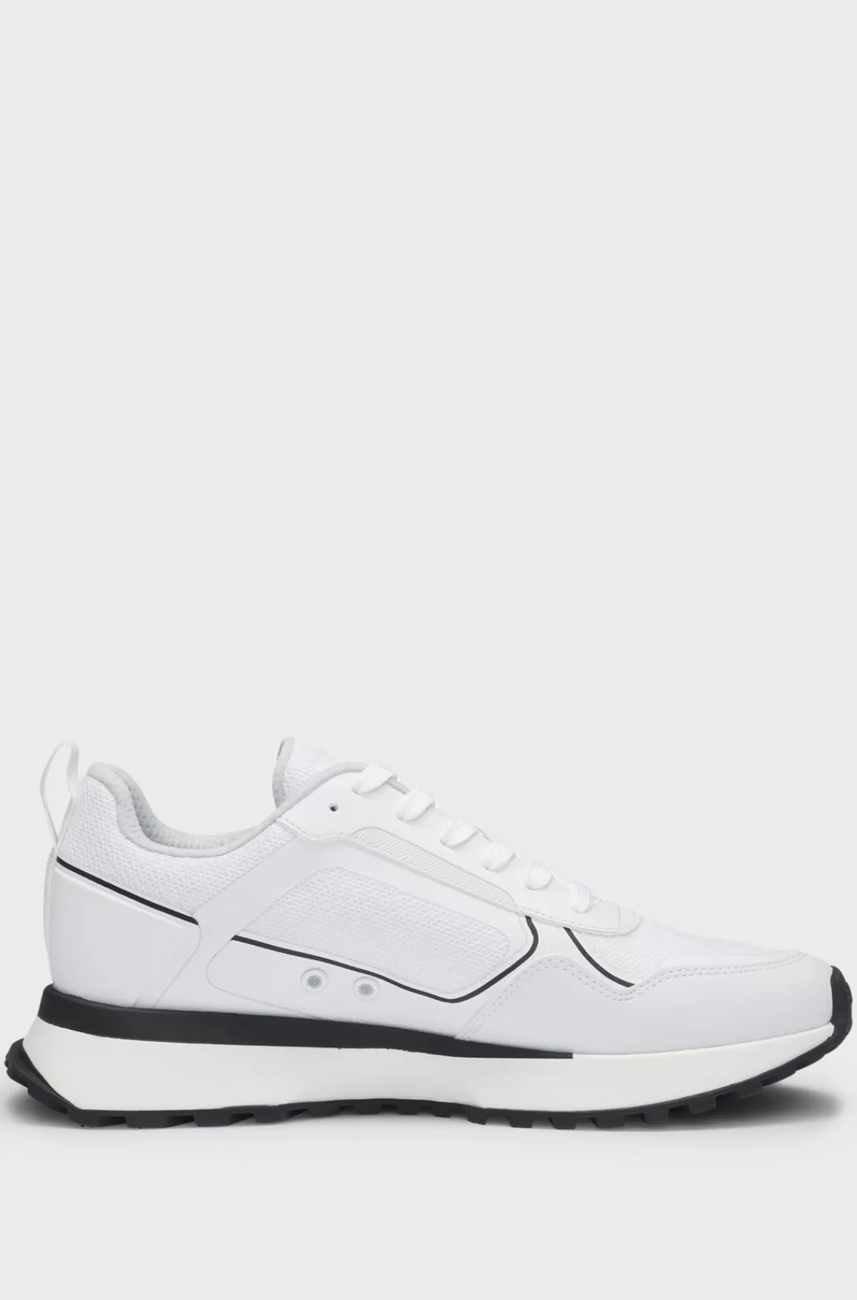 HUGO BOSS Sneakers I Blandede Materialer Med Stort Logo På Sidepanelet Hvid Cheap