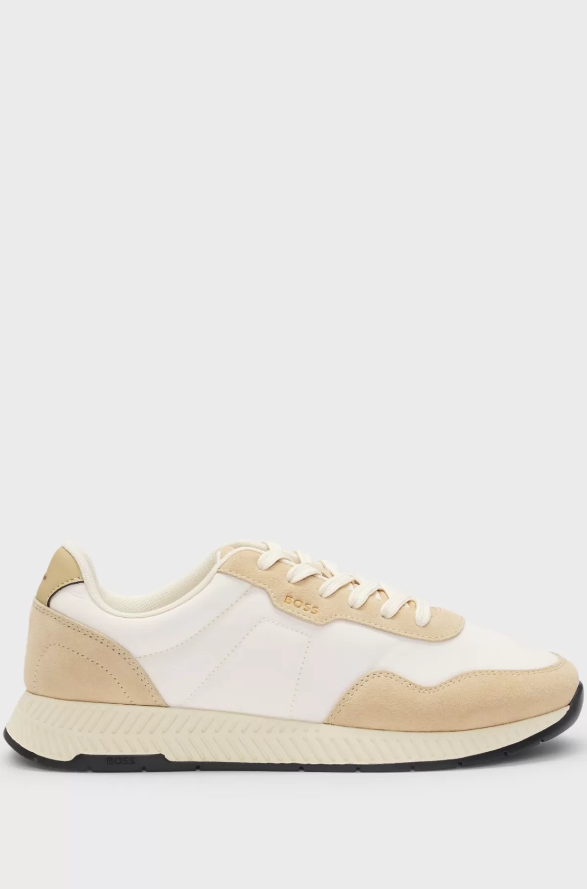 HUGO BOSS Sneakers I Blandet Materiale Med Ruskindsdetaljer Lys beige Fashion