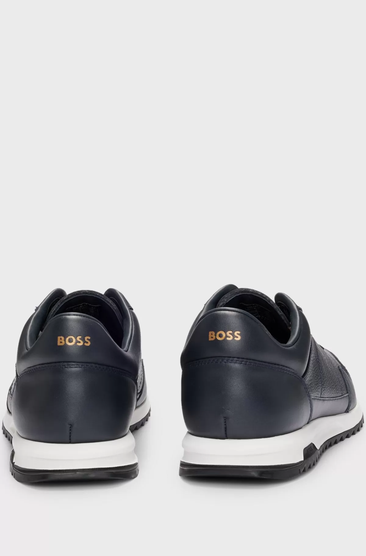 HUGO BOSS Sneakers I Blødt Narvlæder Med Snørebånd Og Detaljer I Glat Læder Mørkeblå Shop