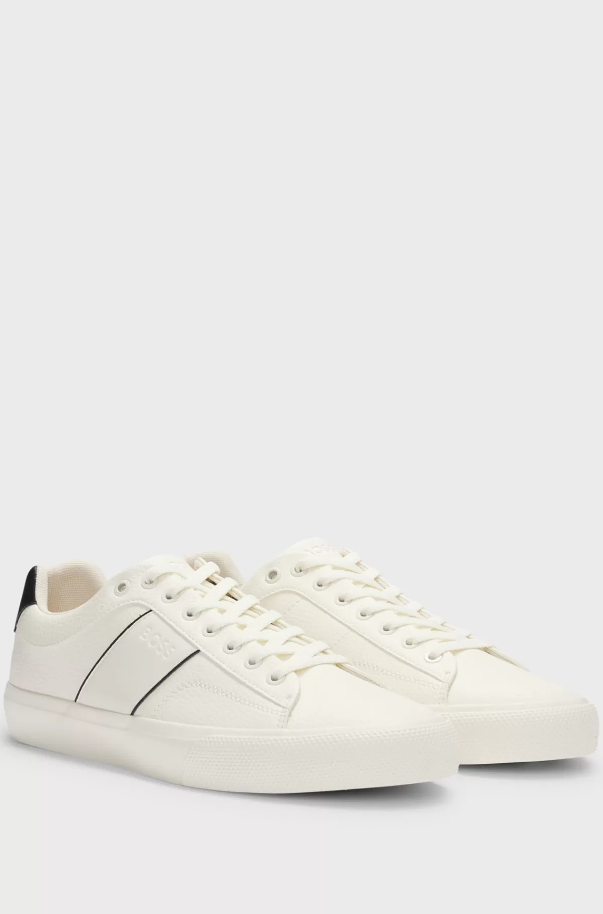 HUGO BOSS Sneakers I Imiteret Læder Med Almindelig Og Kornet Tekstur Hvid Sale