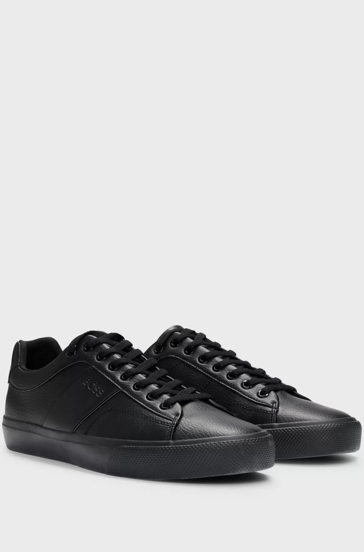 HUGO BOSS Sneakers I Imiteret Læder Med Almindelig Og Kornet Tekstur Sort Sale