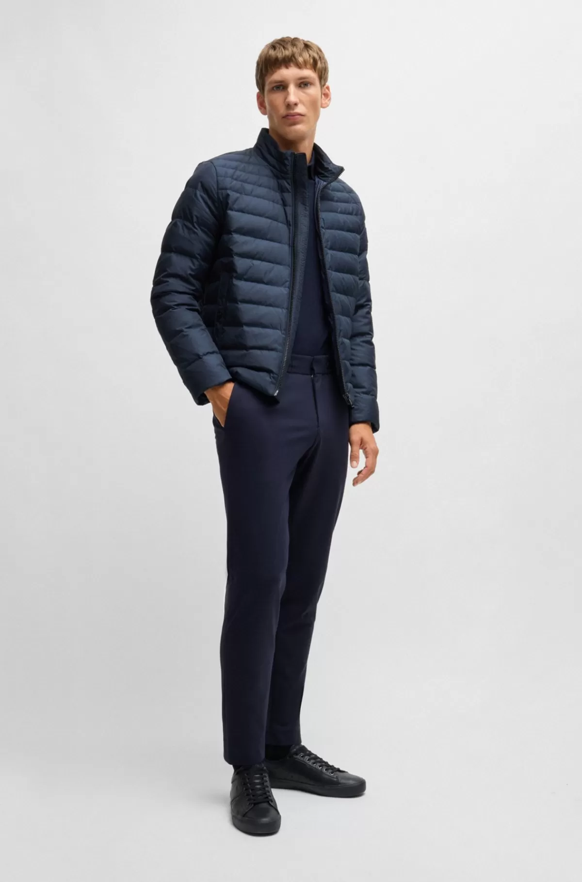 HUGO BOSS Sneakers I Imiteret Læder Med Almindelig Og Kornet Tekstur Sort Sale