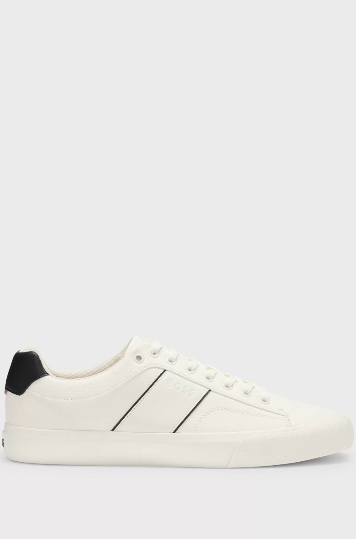 HUGO BOSS Sneakers I Imiteret Læder Med Almindelig Og Kornet Tekstur Hvid Sale