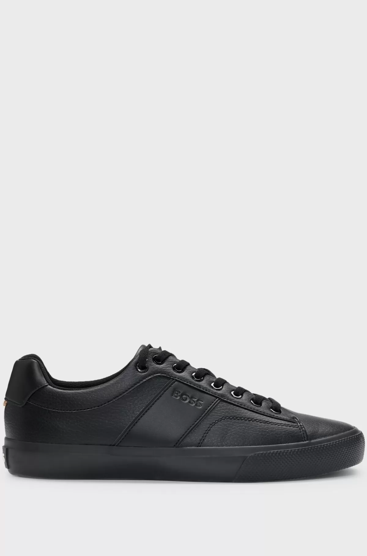 HUGO BOSS Sneakers I Imiteret Læder Med Almindelig Og Kornet Tekstur Sort Sale