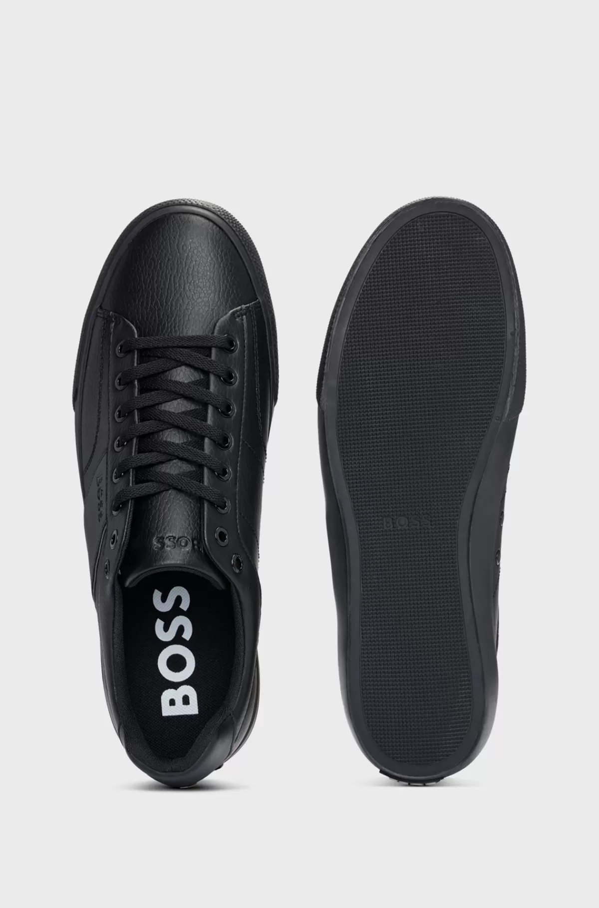 HUGO BOSS Sneakers I Imiteret Læder Med Almindelig Og Kornet Tekstur Sort Sale