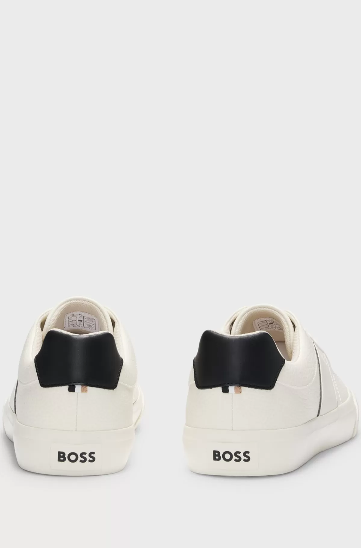 HUGO BOSS Sneakers I Imiteret Læder Med Almindelig Og Kornet Tekstur Hvid Sale